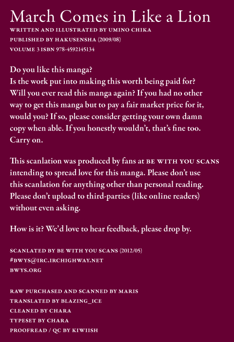 Read March Comes in Like a Lion EN Manga Online