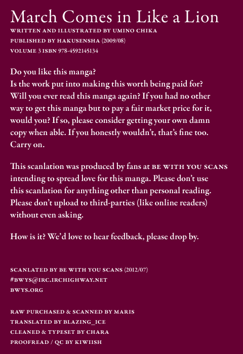 Read March Comes in Like a Lion EN Manga Online