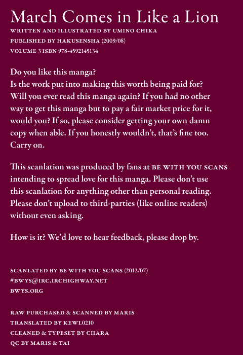 Read March Comes in Like a Lion EN Manga Online