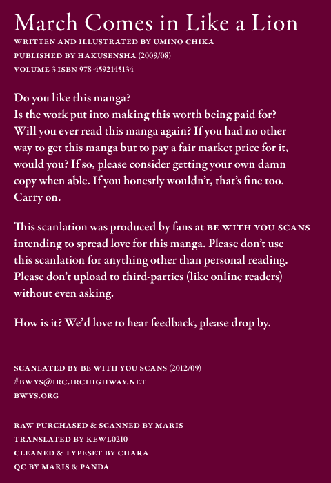 Read March Comes in Like a Lion EN Manga Online