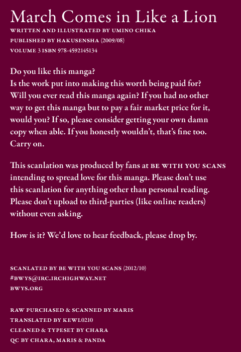 Read March Comes in Like a Lion EN Manga Online